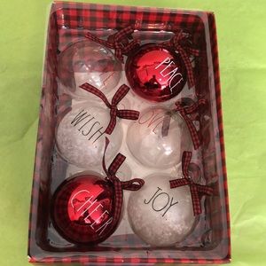 Rae Dunn 6 pack Ornament set